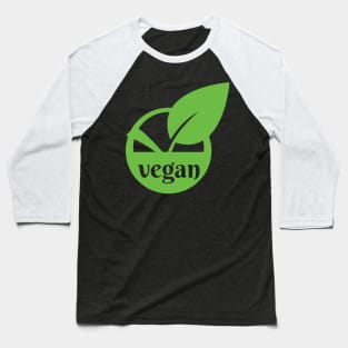 Vegan logo icon stamp seal leaf in circle Baseball T-Shirt